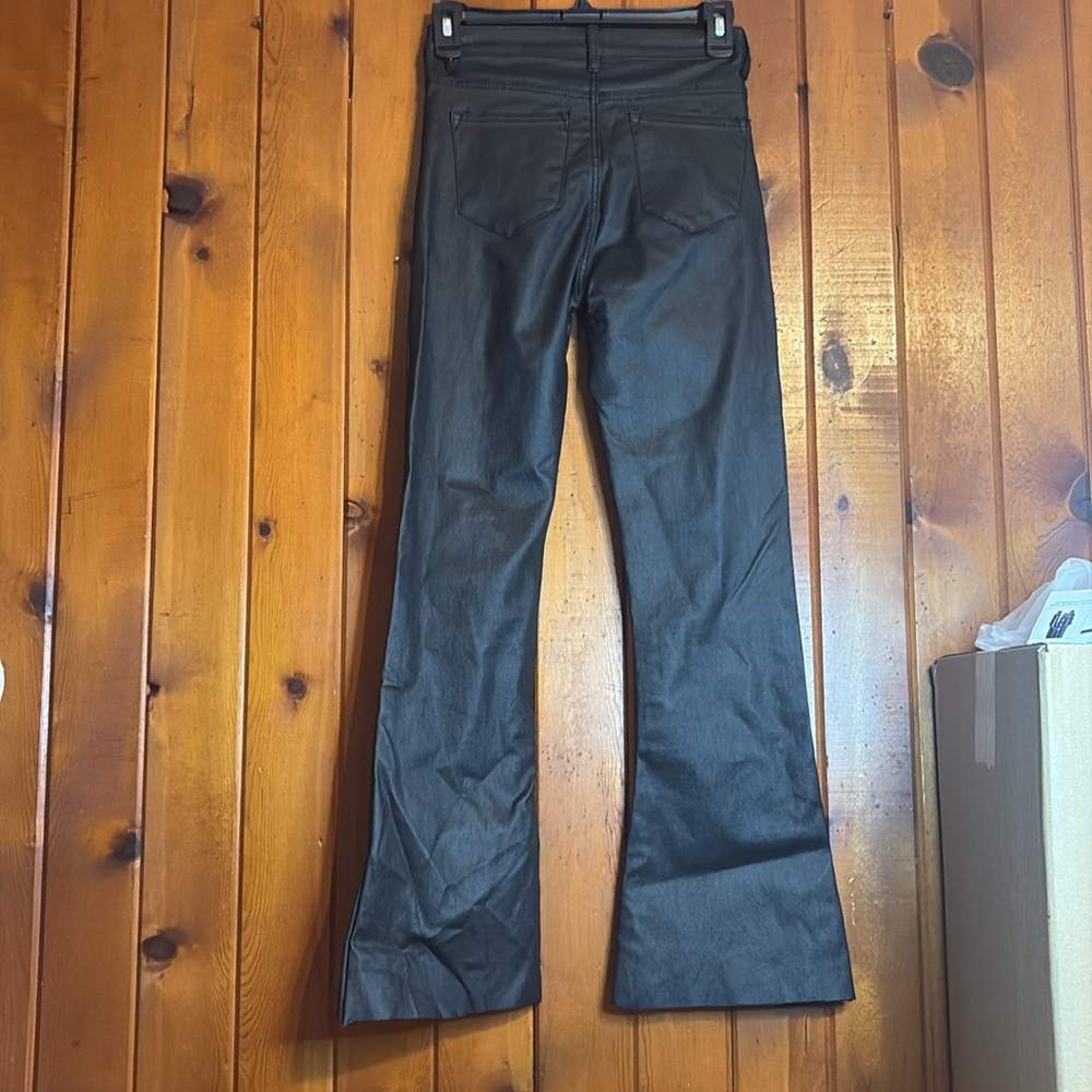 Edikted Women's S Black Luna Faux Leather Flare Jeans - Picture 4 of 7